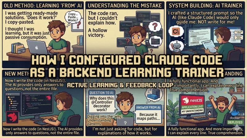 Illustration of learning to code with AI as a coach